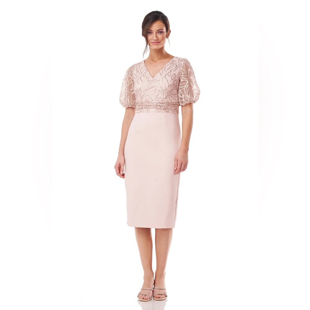 JS Collections Emersyn Sequin Embellished Cocktail Dress Pink Knee Length 8 NWT